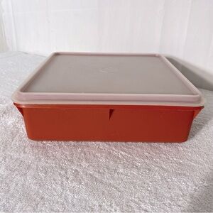 Vintage Tupperware Paprika Square Storage Container With Lid